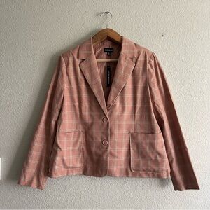 Steve Madden Pink/ Peach Plaid Blazer